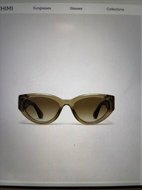 Chimi 06 Core - green. Women’s Olive Green Cat-Eye Sunglasses with Brown Lenses